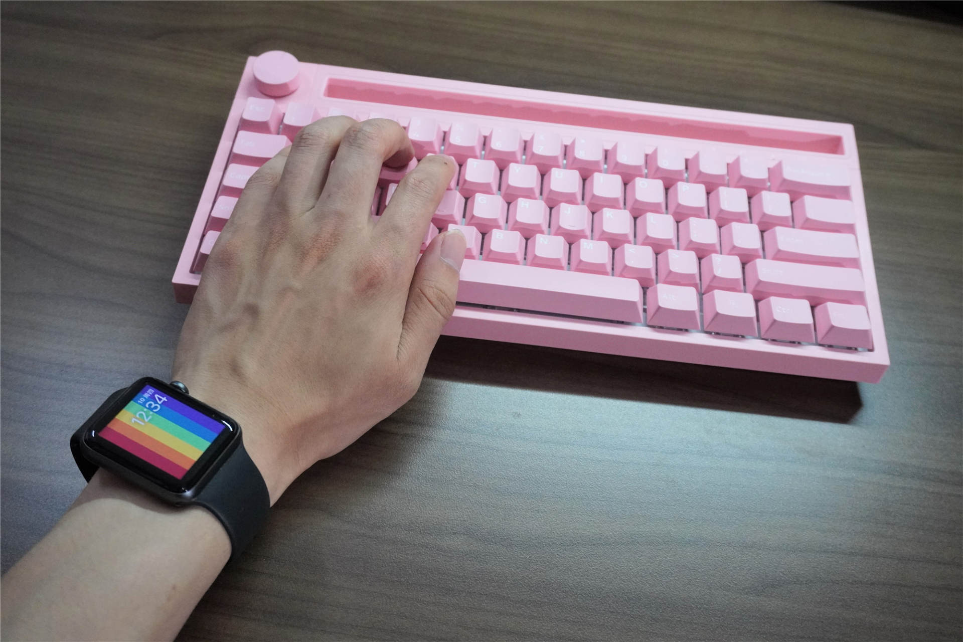 阿米洛樱花粉色键盘cherry茶轴试音_哔哩哔哩_bilibili