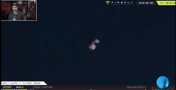 美国 Alpha 火箭空中爆炸: 仅升空 105 秒