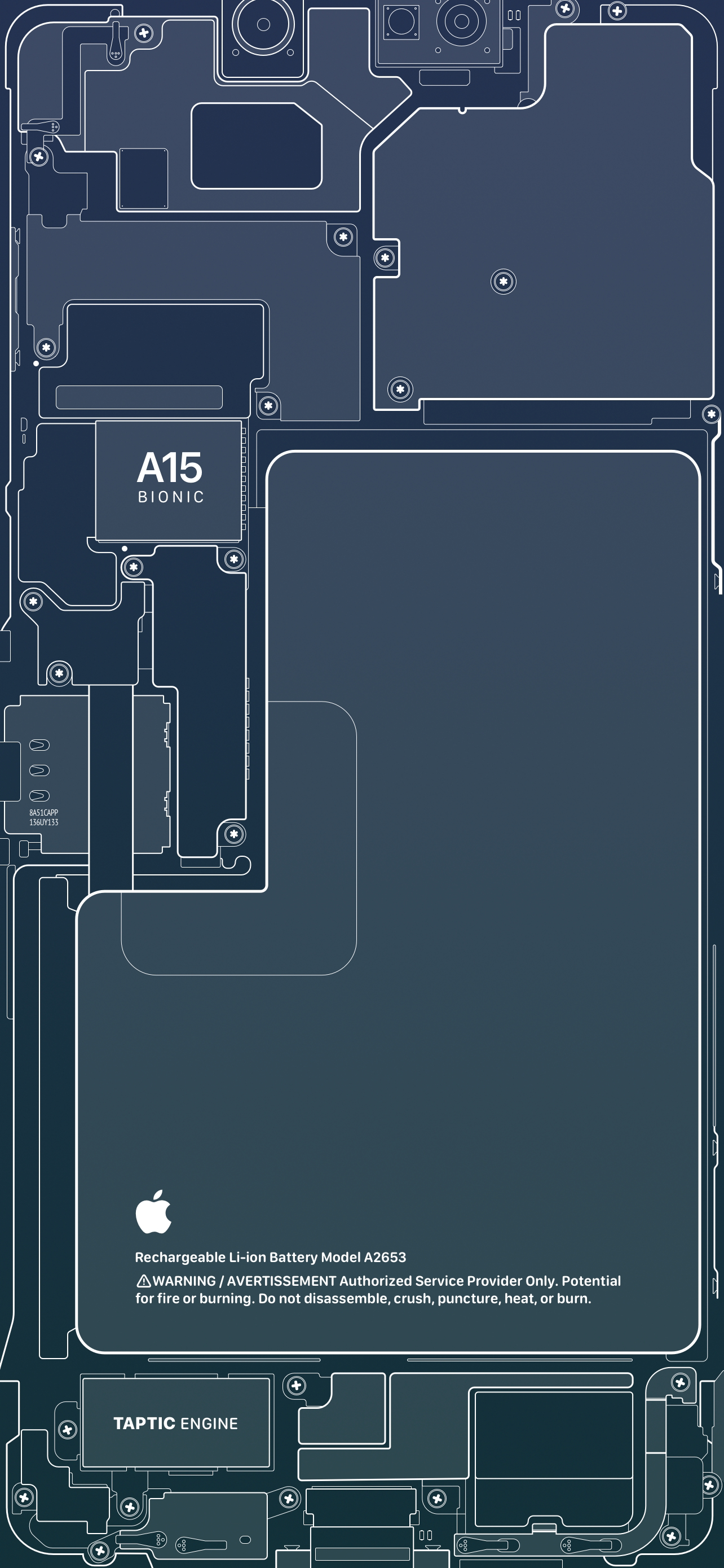 iphone13promax透视图壁纸线稿版