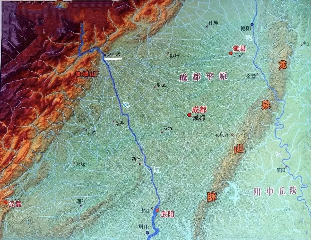 都江堰对整个成都平原的影响力通过这张图看的一清二楚在都江堰建成的